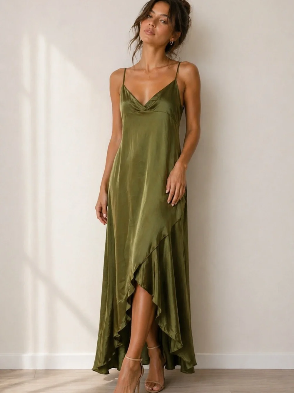 corset prom dress green ZAPAKA Women Dark Green Corset Prom Dress Stylish Mermaid Spaghetti Straps Formal  Dress with Split Front main image 1